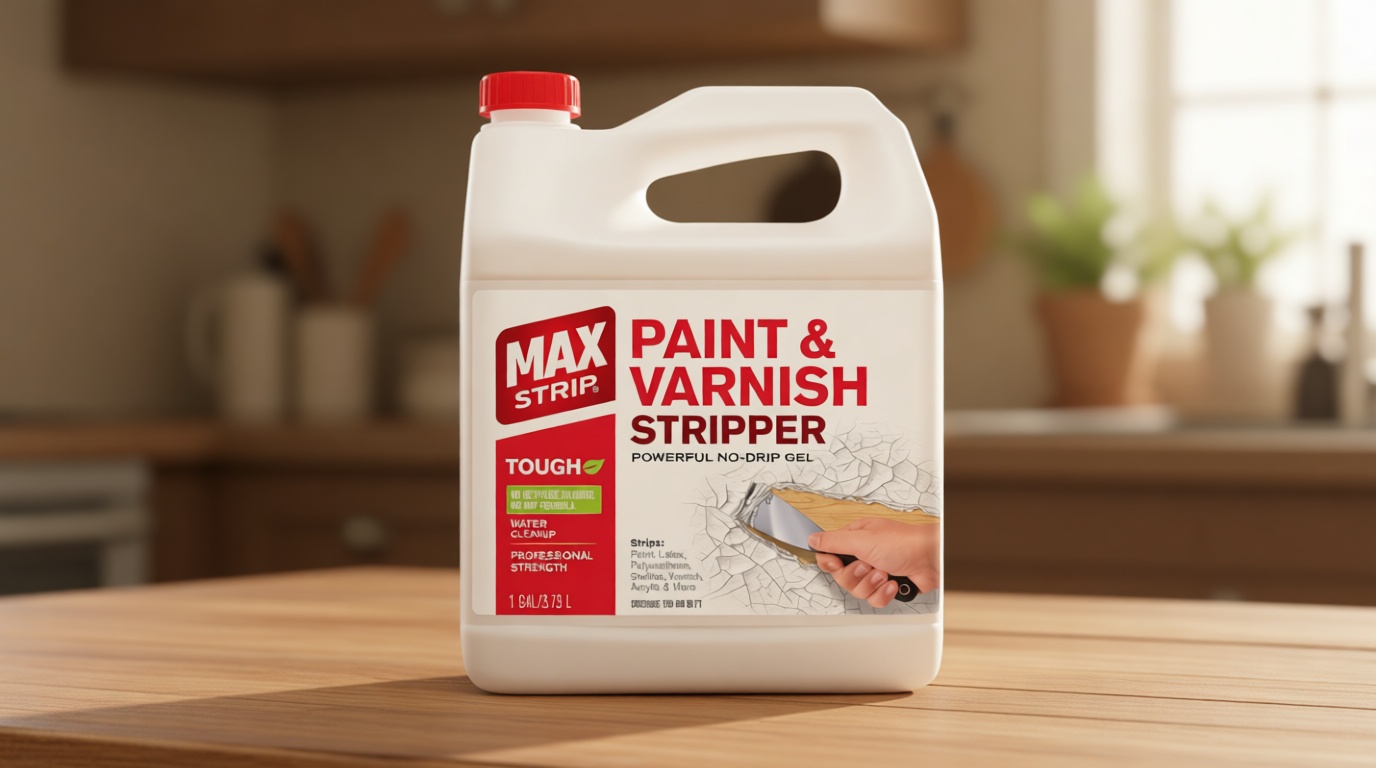 MAX Strip Professional Strength Paint and Varnish Stripper - 1 Gallon - Strips Paint, Latex, Polyurethane, Shellac, Varish, Acrylic and More - No Methylene Chloride No NMP Powerful No Drip Gel Formula