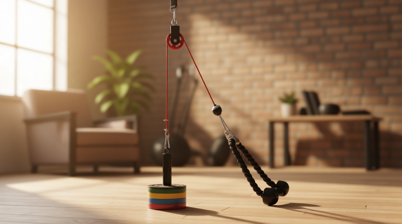 LFJ LAT Pull Down and Lift Weight Pulley System Cable Machine Pulley Attachment for Triceps Pull Down, Biceps Curl, Back, Forearm, Shoulder Home Gym Equipment