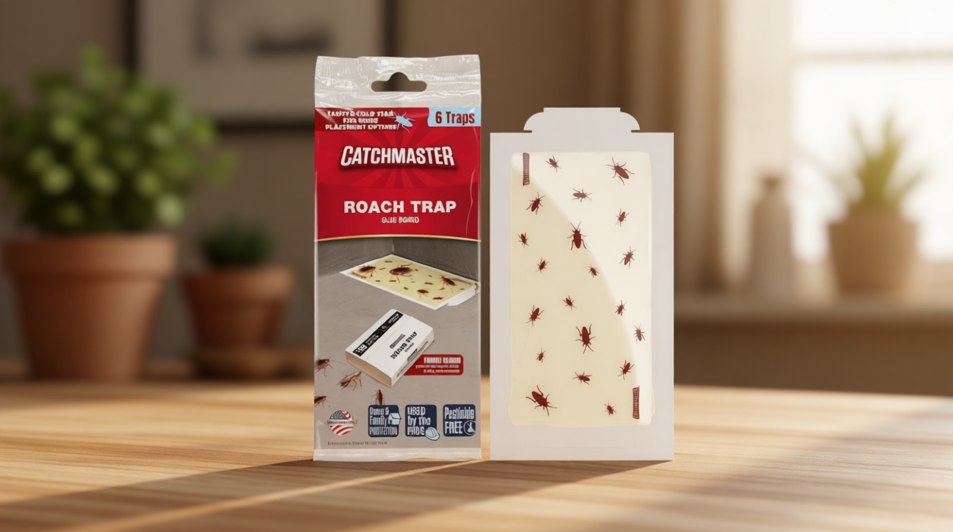 Catchmaster Roach Trap Glue Boards 6-Pk, Adhesive Bug Catcher, Insect & Roach Killer, Scorpion, Spider, Cricket, & Cockroach Traps for Home, Bulk Glue Traps for House & Garage, Pest Control for Home