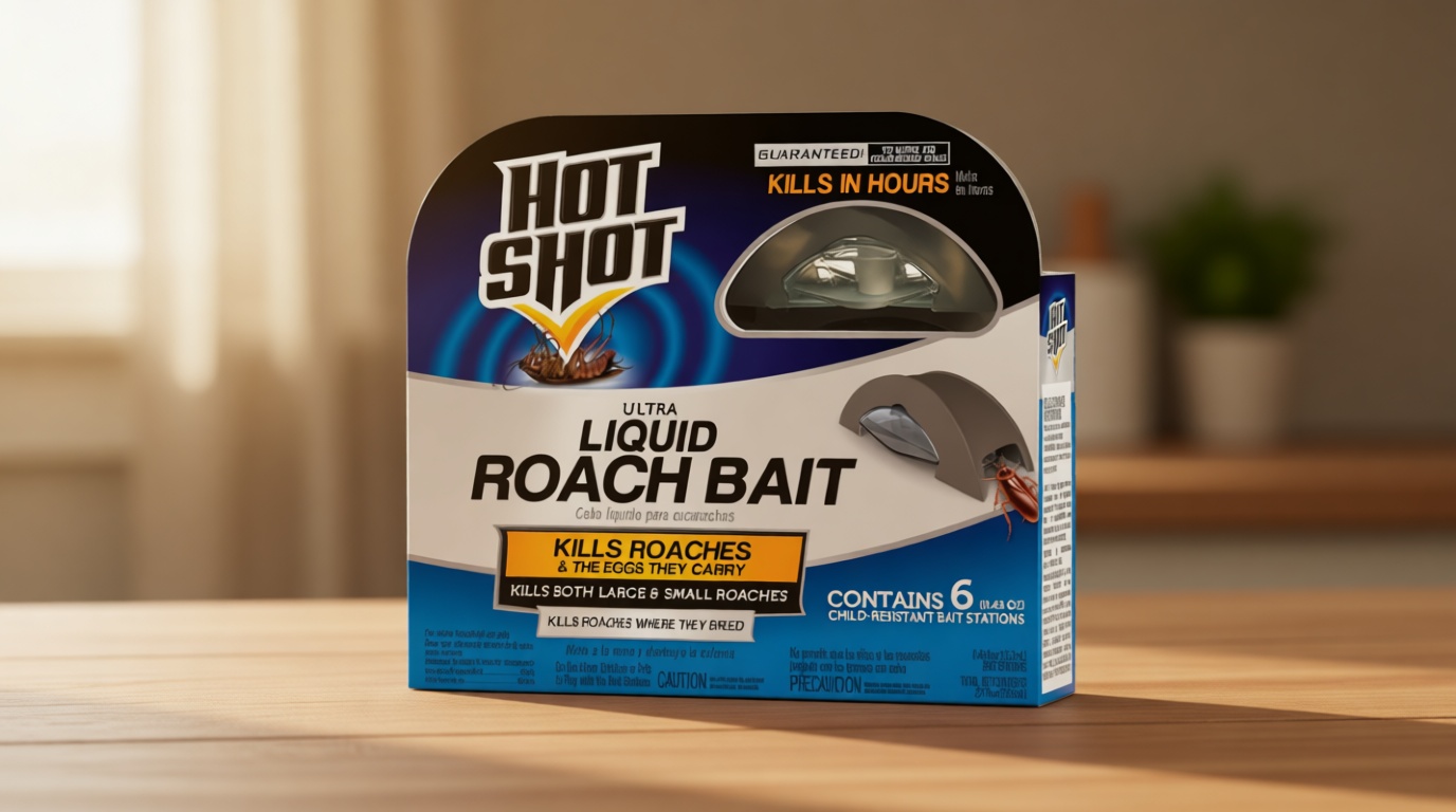 Hot Shot Ultra Liquid Roach Bait 6 Count, Kills In Hours, 1 Pack