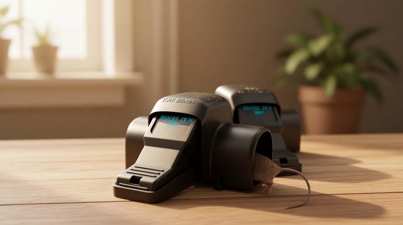 Kat Sense Covered Rat Trap & Chipmunk Trap, Prevents Accidental Triggering with Tunnel Design, Quick Action Pest Control Device, Indoor Outdoor Mouse Trap, Reusable Snap Style Rodent Control