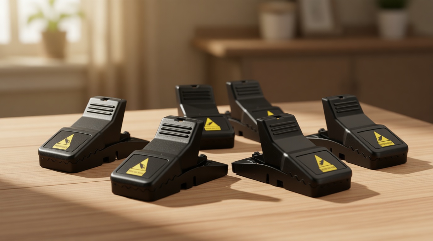 Feeke Rat Trap, Large Mouse Traps, Mouse Traps Indoor for Home, Instant Kill Traps for Mouse Rat Chipmunk, Quick Set Up and Reusable - 6 Pack, Black