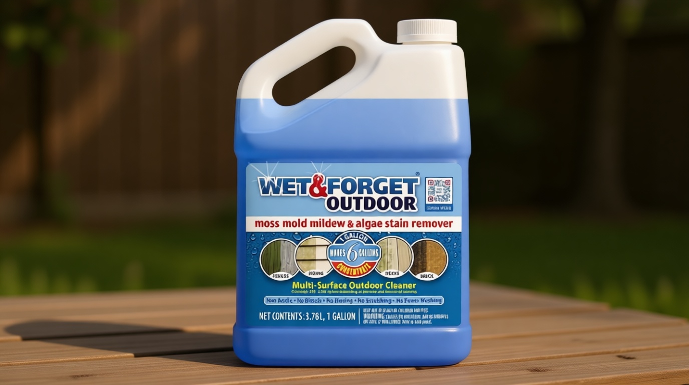 Wet & Forget Moss, Mold, Mildew, & Algae Stain Remover Multi-Surface Outdoor Cleaner Concentrate, Original, 128 Fluid Ounces