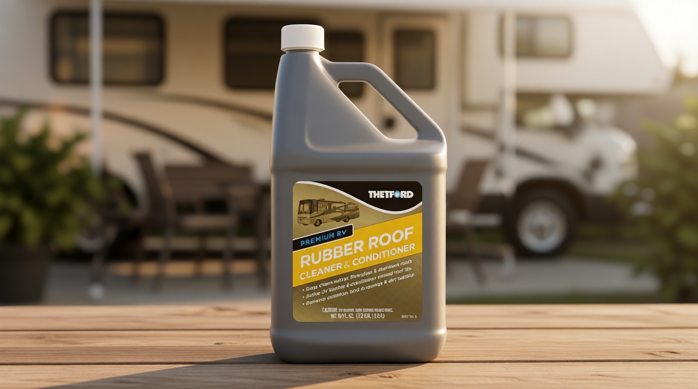 Premium RV Rubber Roof Cleaner - Non-Toxic, Non-Abrasive RV roof detergent 64 oz - Thetford 96016
