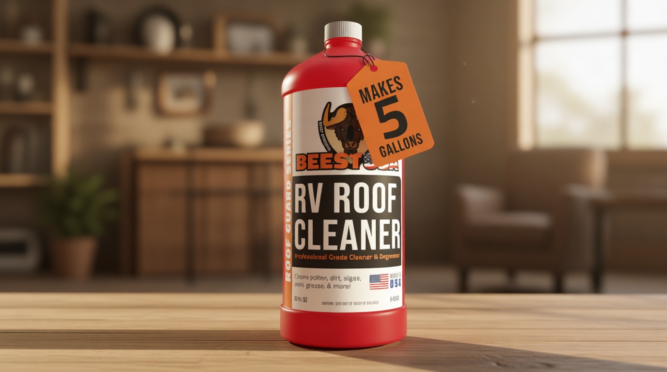 BEEST RV Roof Cleaner (32 Oz Super Concentrated Makes 5 gallons) - Roof Cleaner & Degreaser - Removes Dirt & Stains - Easy to Use - Best For Cleaning RVs, Campers, Trailer, Metal Building, Motorhomes