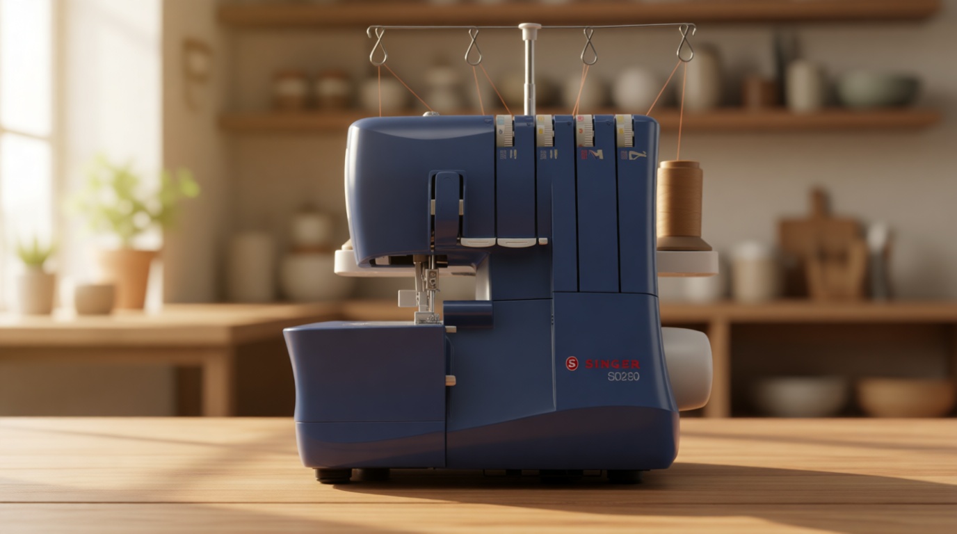 SINGER® S0230 Mechanical Serger | 1,300 Stitches/Min | 2–4 Thread Options | Differential Feed, Free Arm & Easy Color-Coded Threading