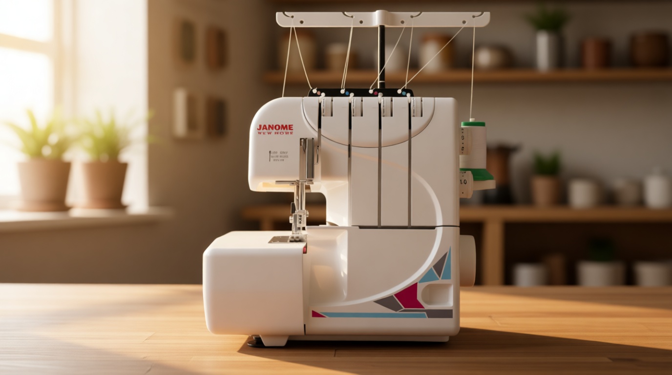 Janome MOD-8933 Serger with Lay-In Threading, 3 and 4 Thread Convertible with Differential Feed