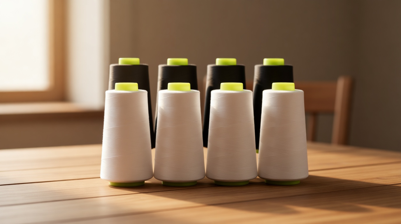 Black & White Sewing Thread, 8PCS 40S/2 3000 Yard Spool Serger Thread, All Purpose Polyester Thread Serger Thread Cones