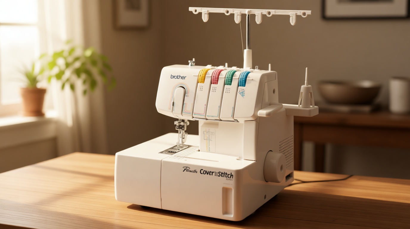 Brother Coverstitch Serger, 2340CV, Sturdy Metal Frame, 1,100 Stitches Per Minute, Trim Trap, Included Snap-on Presser Feet