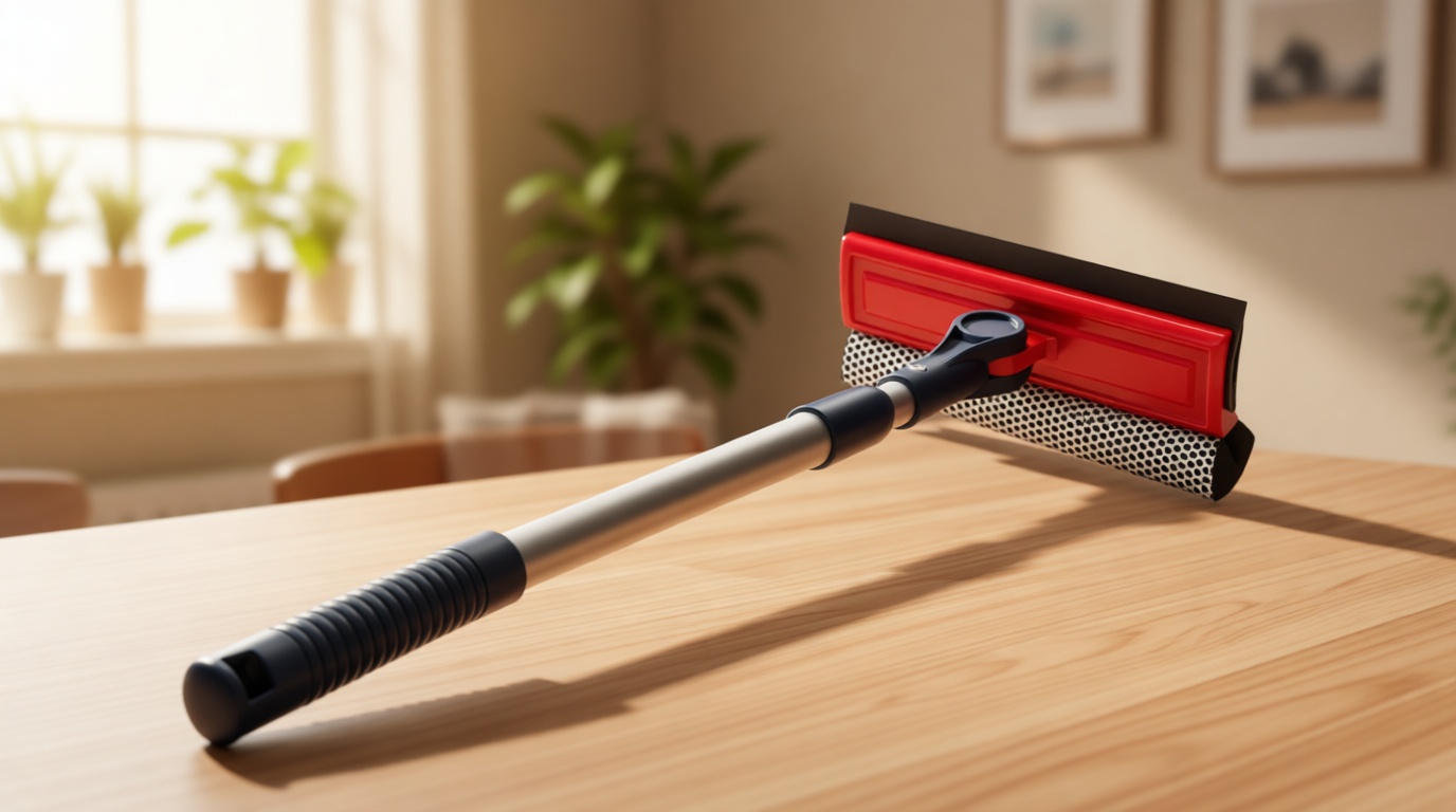 DSV Standard Professional Window Squeegee | 2-in-1 Window Cleaner Sponge and Soft Rubber Strip With Telescopic Extension Pole 20" - 30"(50cm-76cm) | Adjustable To Clean From Multiple Angles