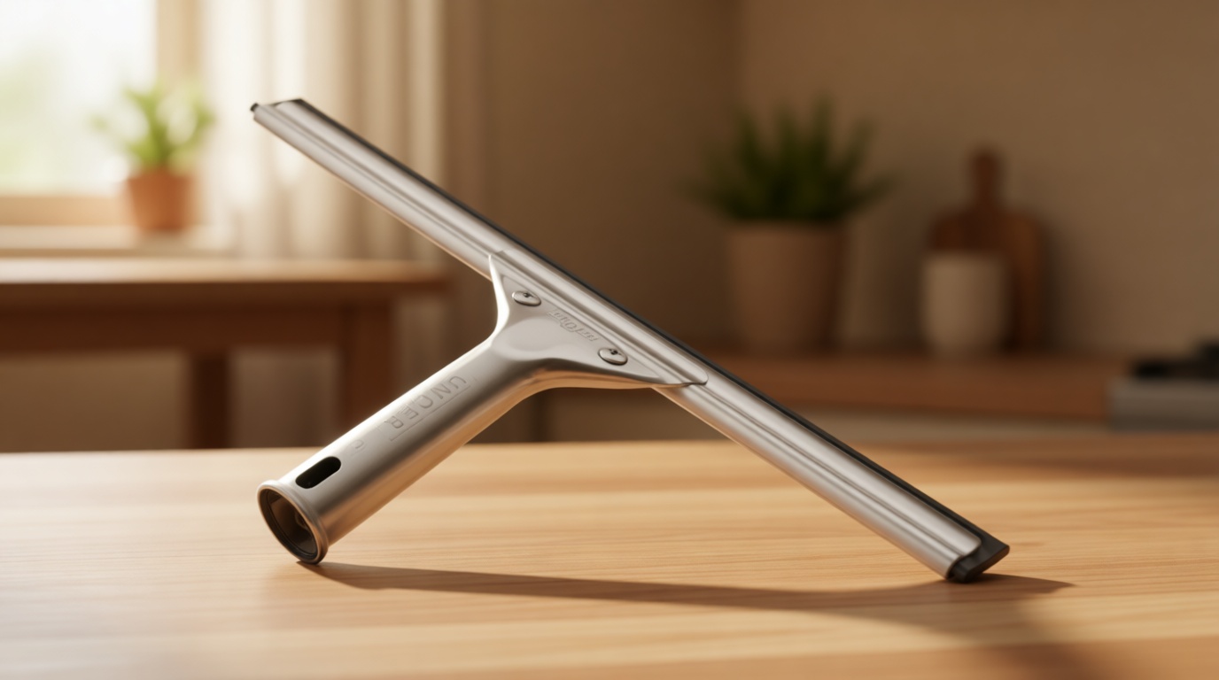 Unger Professional Stainless Steel Heavy-Duty Squeegee, 12", Silver