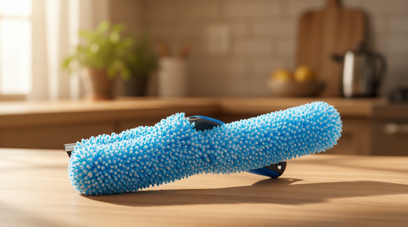 Unger Professional Connect and Clean 2-in-1 Squeegee and Scrubber, 14” Window Cleaning Tool, Essential Glass Cleaner for Commercial and Residential Use, Reusable Microfiber Sleeve, Streak-Free Results