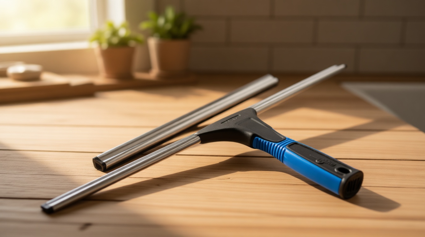 Unger Professional Connect and Clean 18” EZ Change Window and Glass Cleaning Squeegee, Large and Small Windows, Rubber Blade Tool for Streak-Free Results, Includes 12” Channel