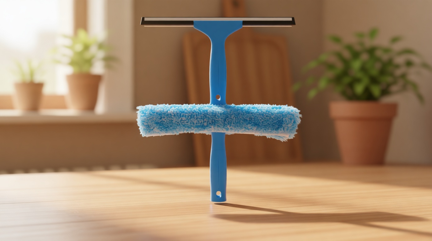 MR.SIGA Professional Window Cleaning Combo - Squeegee & Microfiber Window Scrubber, 10"