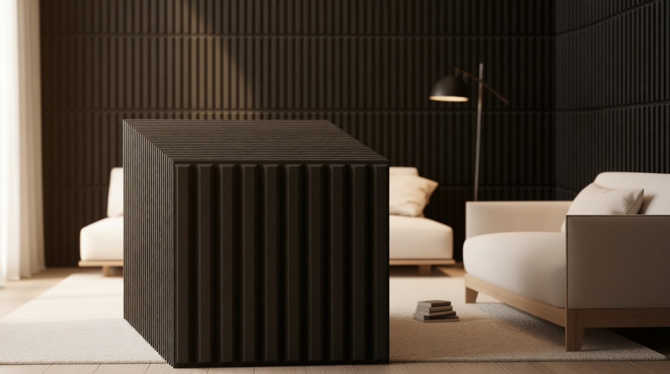 Nuanchu 60 Pcs 3D Slat Wall Panels, 12"x12" Black PVC Fluted Wall Paneling for Interior Decor, Paintable Waterproof Textured Tiles for Living Room TV Background Gaming Room, 58 Sq. ft Coverage