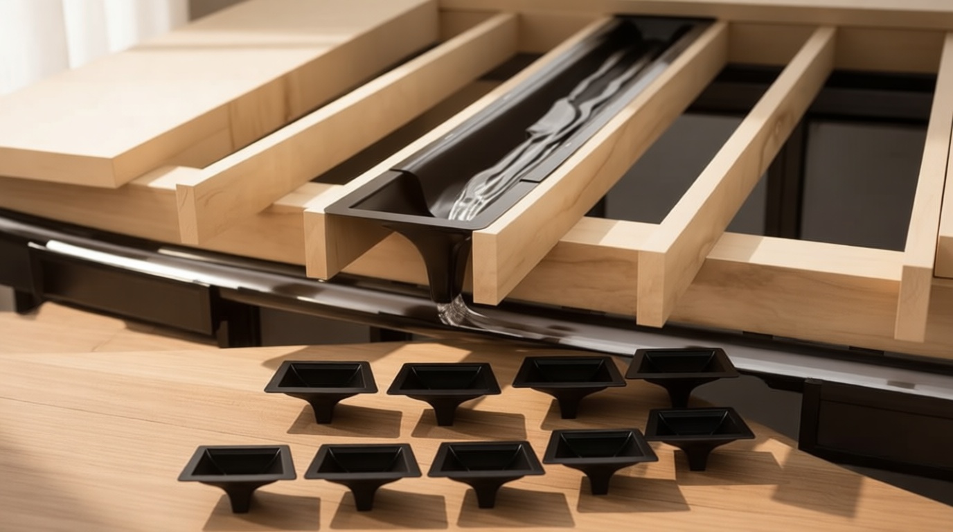 Muzata 9PCS Black Under Deck Drainage System Downspout PE Easy Installation Rain Drain for 12"/16" Joist Spacing M078