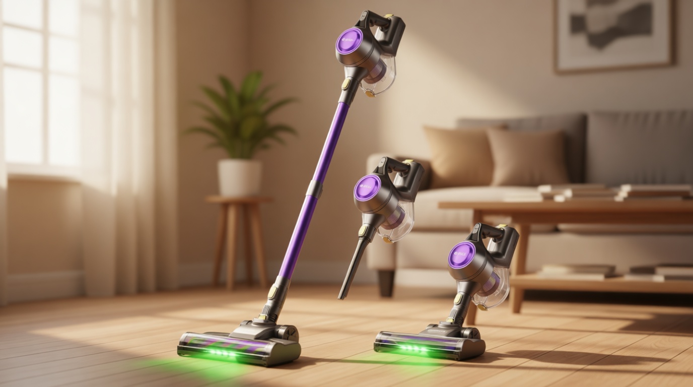 UML0 Cordless Vacuum Cleaner, 40Kpa Powerful Suction Stick Vacuum Cleaners for Home, 45 Mins Runtime, 1.6L Dust Box, Anti-Tangle, 8-in-1 Rechargeable Vacuum for Hardwood Floor,Carpet,Pet Hair