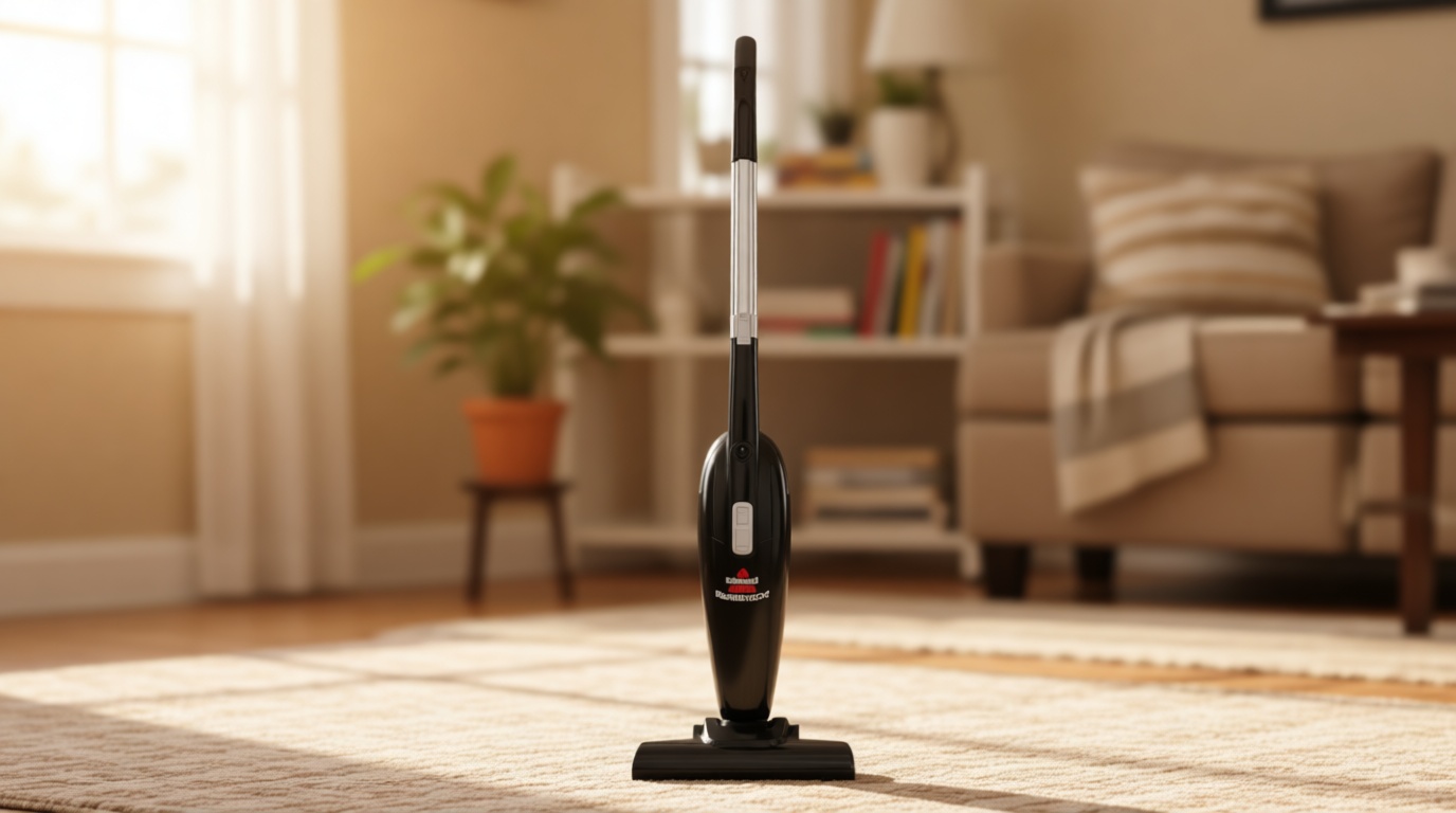 Bissell 2033M Featherweight Stick Lightweight Bagless Vacuum and Electric Broom with Crevice Tool for Hard Floors and Carpets, Black