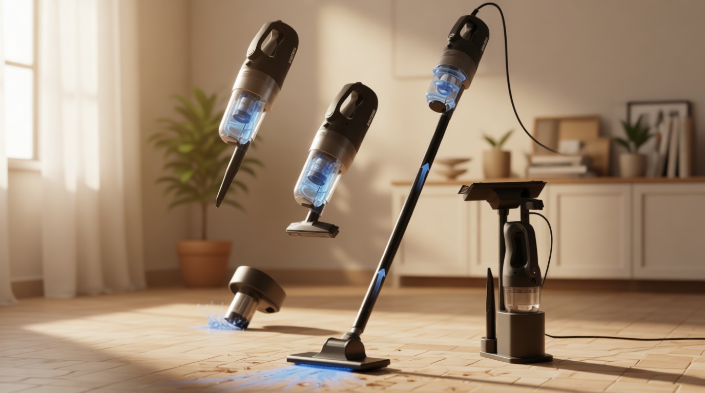 SOWTECH Corded Vacuum Cleaner, Super Power Suction Stick Vacuum Cleaners for Home, 6-in-1 Lightweight Hard Floor Vacuum Removable Handheld Vac, Portable Vacuum for Pet Hair