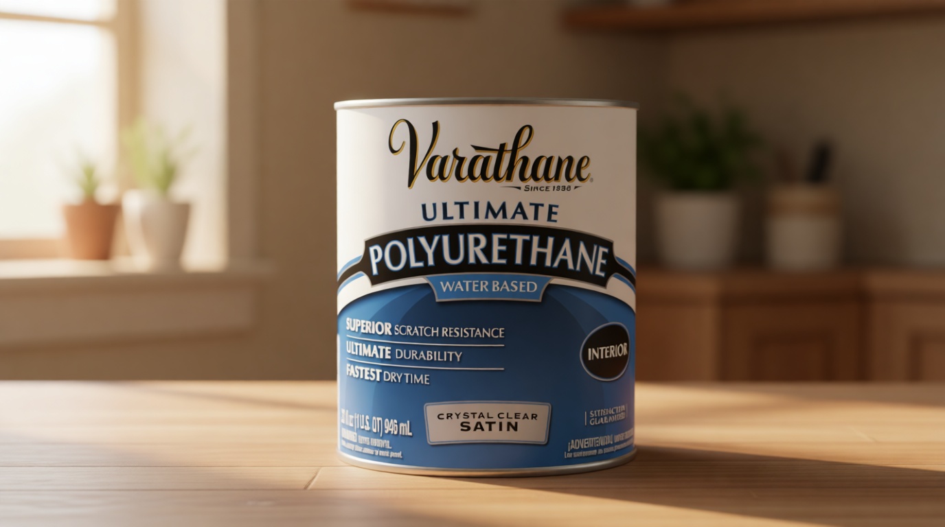 Varathane Water-Based Crystal-Clear Ultimate Polyurethane | Interior Wood Protection | Fast Dry Time | Easy Clean Up | Satin | Quart