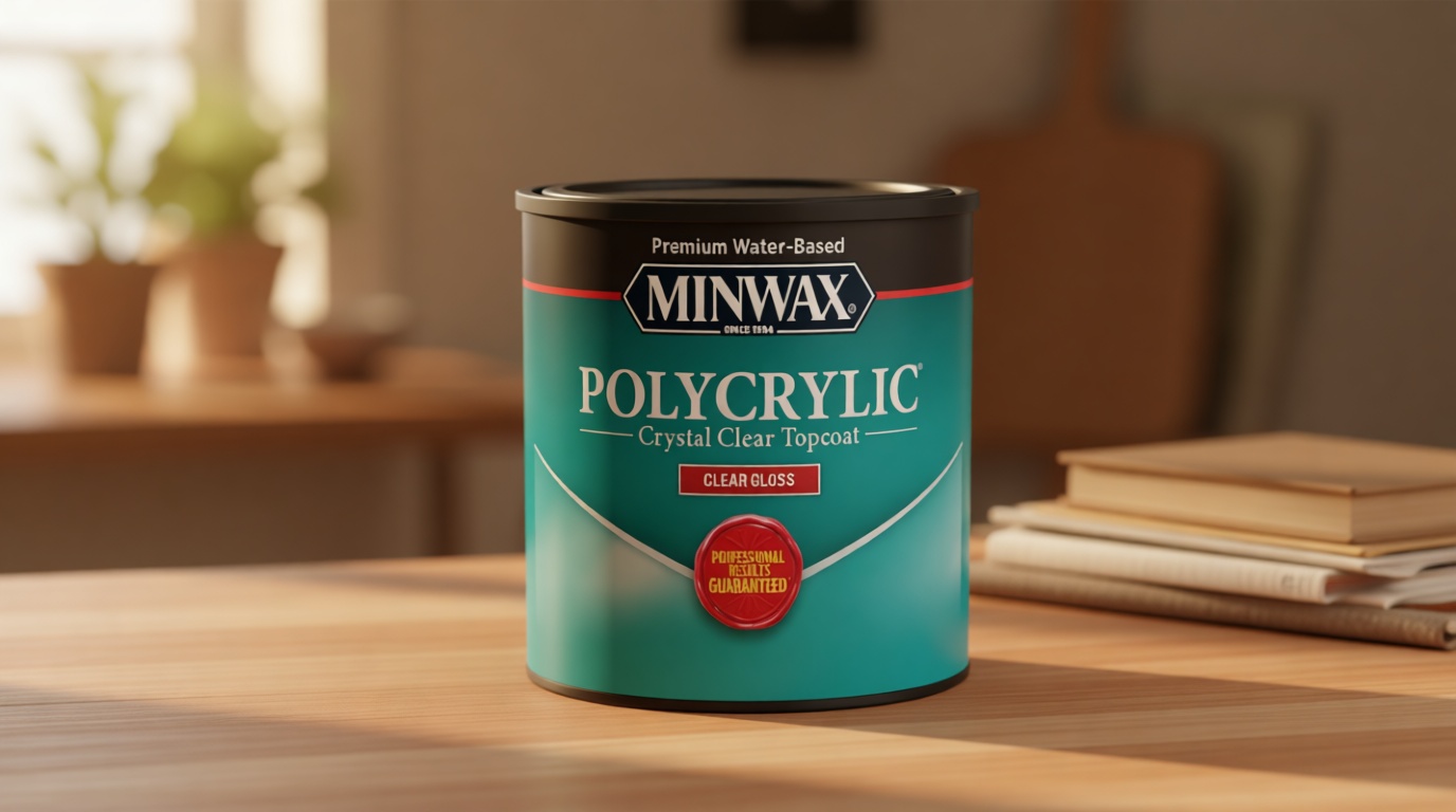 1/2 pt Minwax 25555 Clear Polycrylic Water-Based Protective Finish Gloss