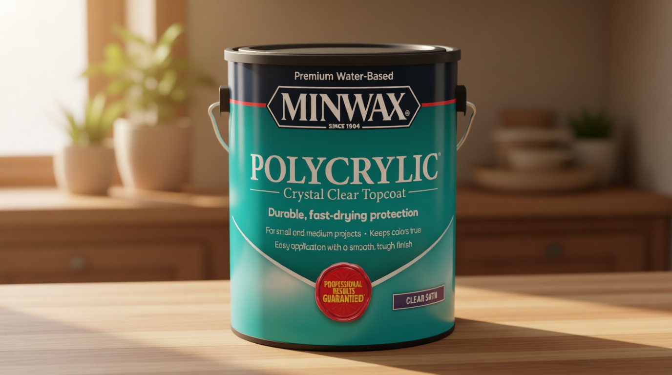 1 gal Minwax 13333 Clear Polycrylic Water-Based Protective Finish Satin