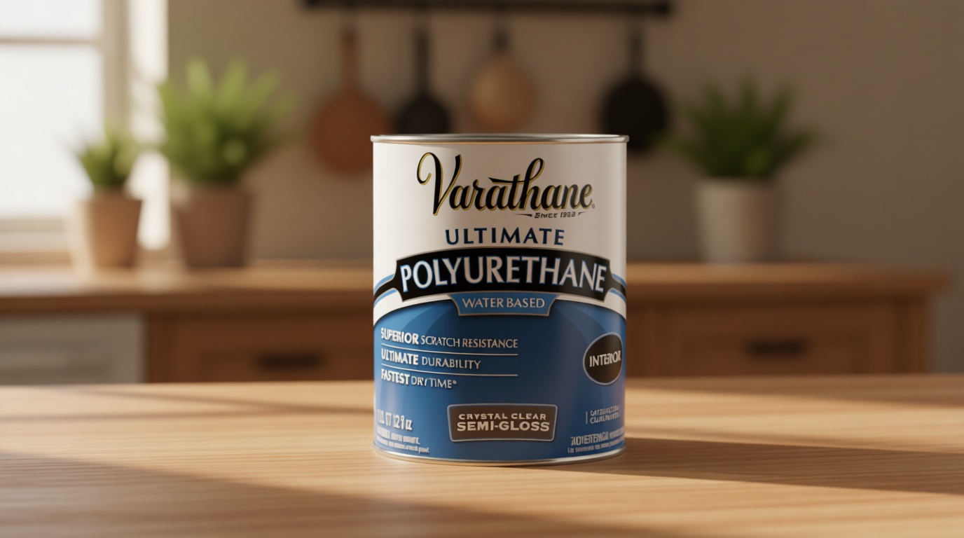 Varathane Water-Based Crystal-Clear Ultimate Polyurethane | Interior Wood Protection | Fast Dry Time | Easy Clean Up | Semi-Gloss | Quart