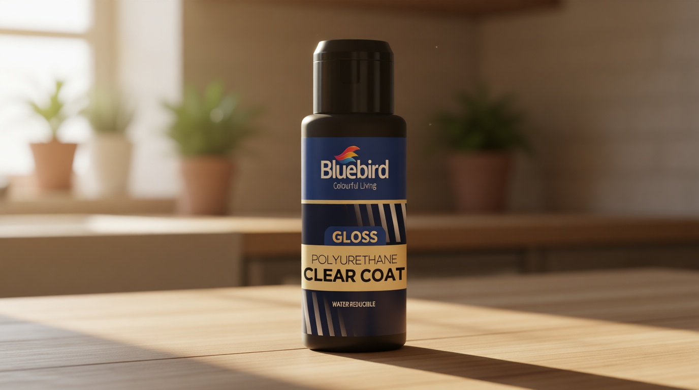 Bluebird Polyurethane Clear Coat for Furniture, Paintings, Water-Based Professional Varnish (Gloss, 3.4 Fl Oz)