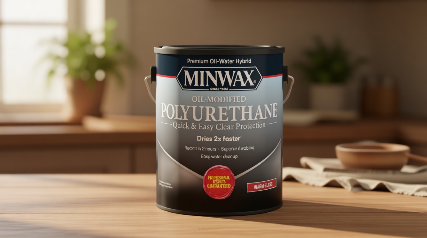 Minwax Water Based Oil-Modified Polyurethane, Warm Gloss, Clear, 1 Gallon