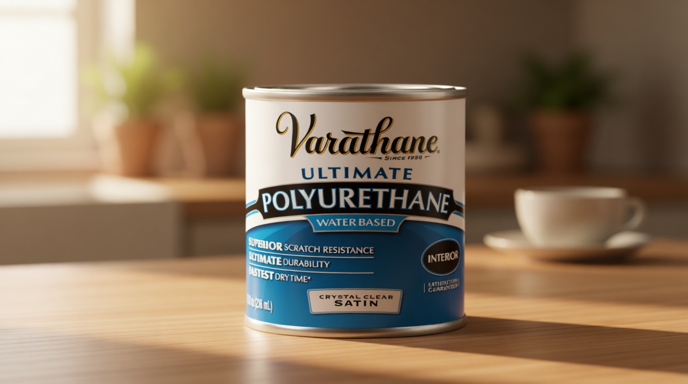 Varathane Water-Based Crystal-Clear Ultimate Polyurethane | Interior Wood Protection | Fast Dry Time | Easy Clean Up | Satin | Half Pint